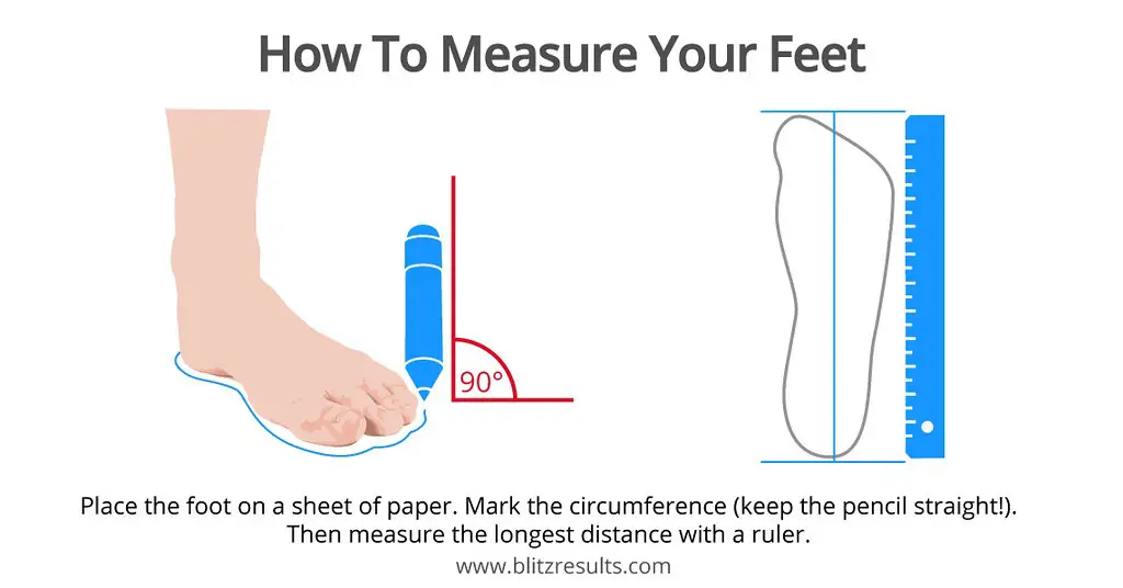 Mark The Length And Width Of Your Foot
