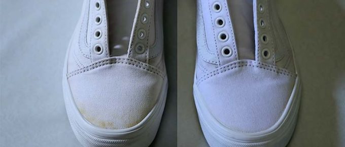 How to Get Yellow Stains Out of White Shoes FI